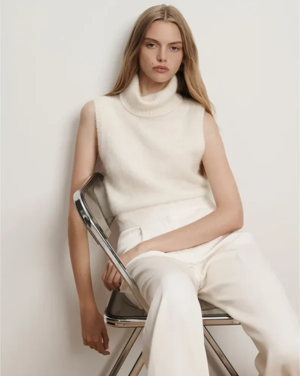 Mazzy Brushed Cashmere Sleeveless Sweater