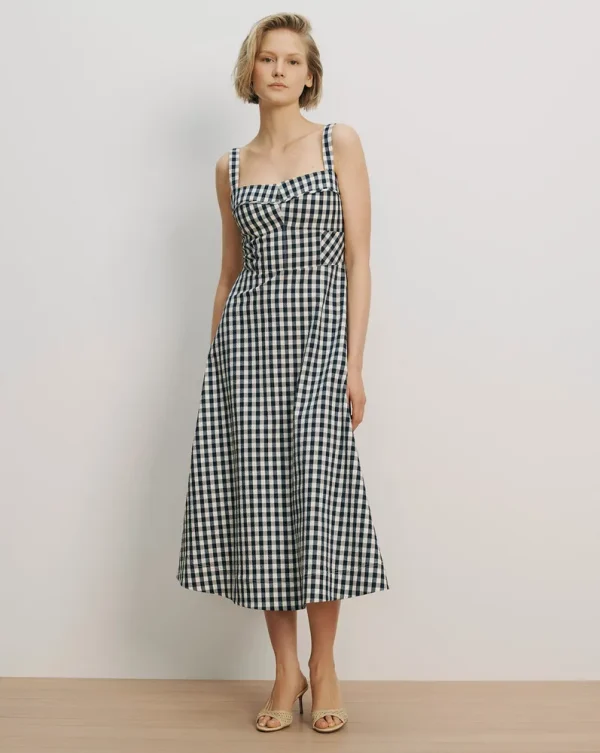 Aila Gingham Midi Dress