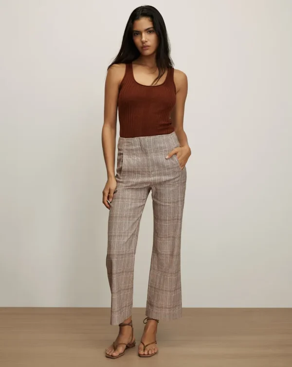 Dova Plaid Wide-Leg Pant