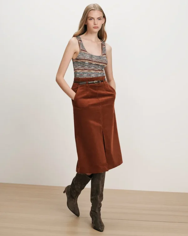 Alexie Corduroy Midi Skirt