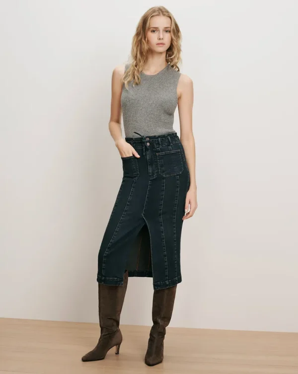 Pavana Denim Midi Skirt