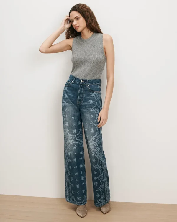 Taylor Bandana Wide-Leg Jean