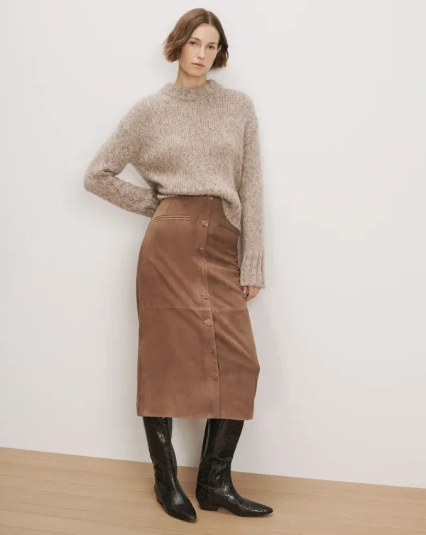 Callisian Suede Midi Skirt