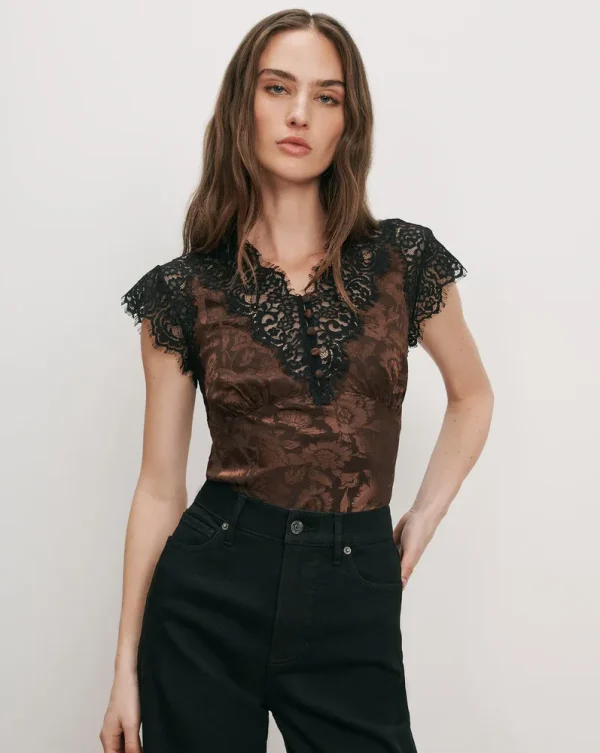 Pascaline Lace-Trimmed Top