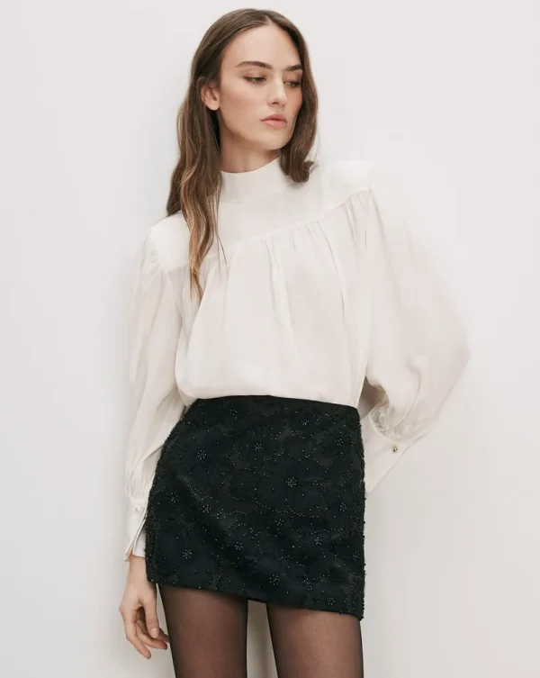 Brooks Mock-Neck Blouse