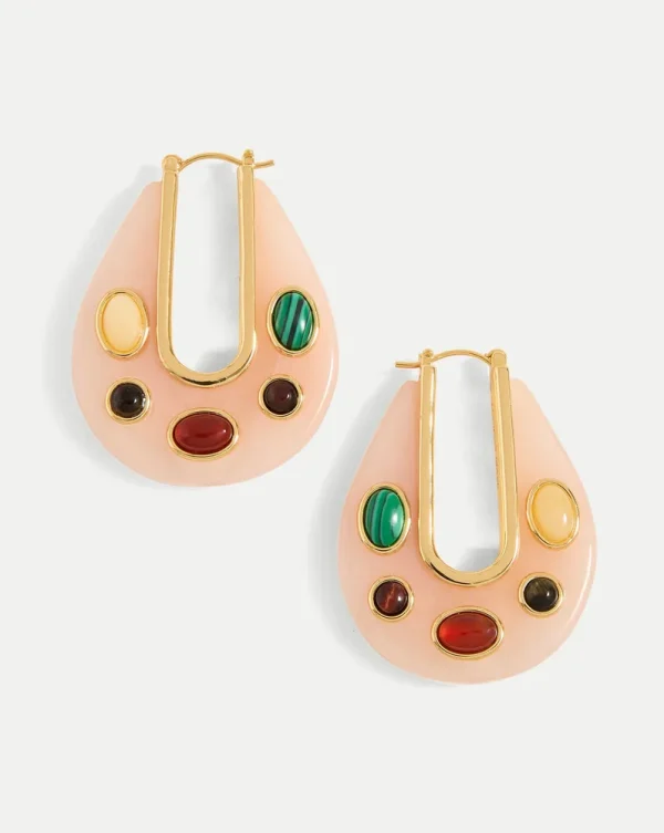 Resin Embellished Drop Hoop