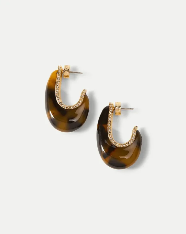 Resin J-Hoop Earring