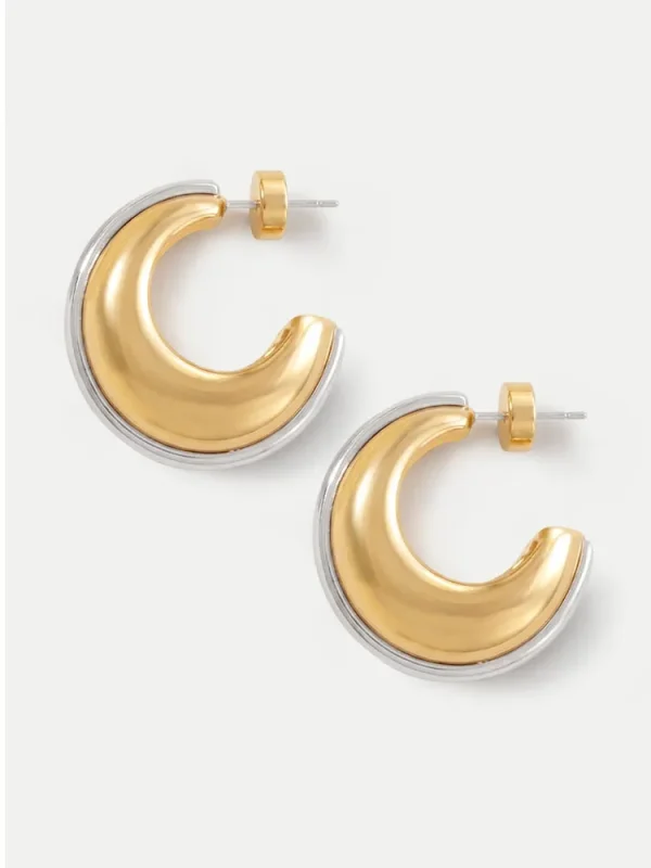 Two-Tone Hoop Earring