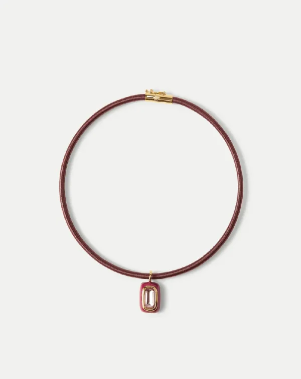 Burgundy Cord Pendant Necklace