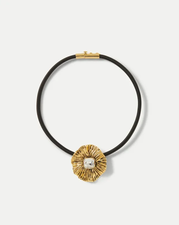 Floral Pendant Cord Necklace