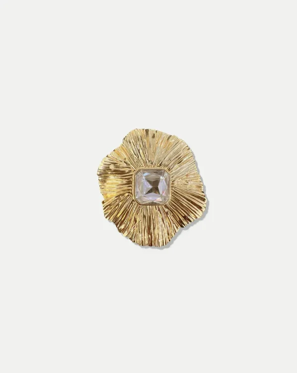 Gold Floral Brooch