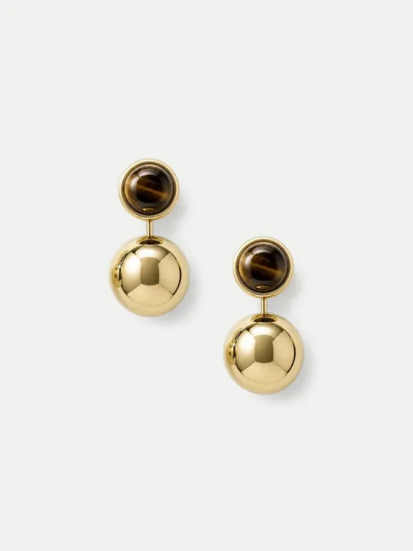 Tiger's Eye Drop Earring