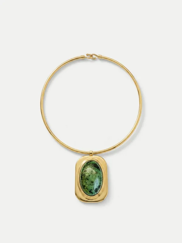 Turquoise Cabochon Collar Necklace