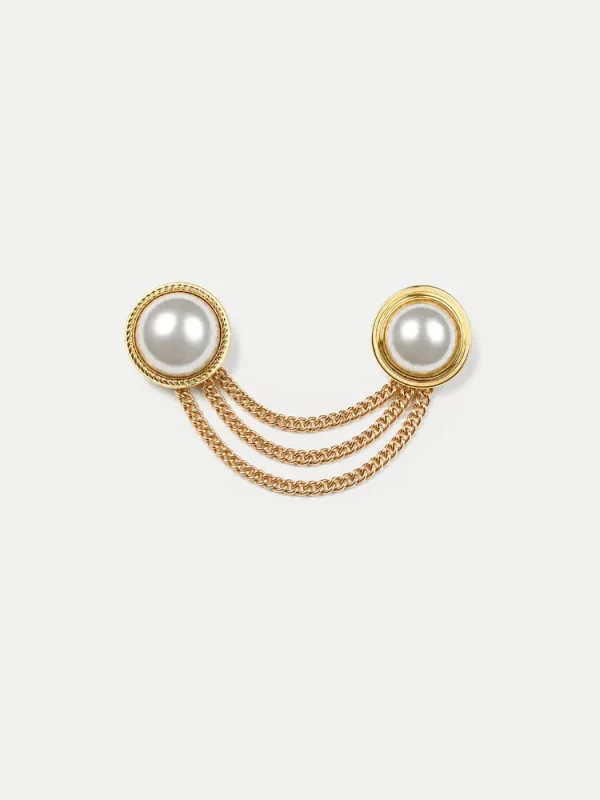 Pearl Chain Brooch