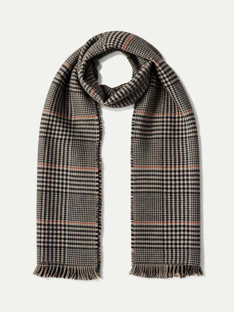 Houndstooth Wool Scarf