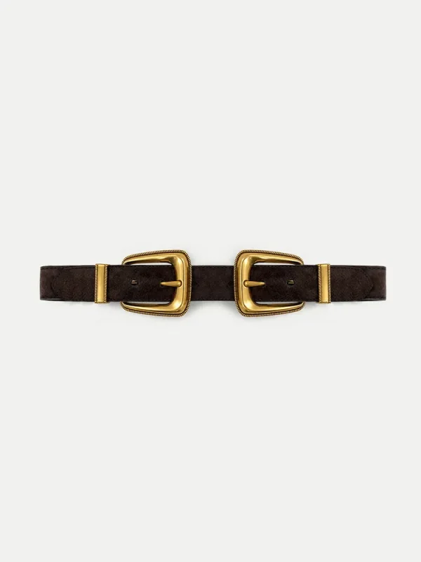 Double-Buckle Arch Waist Belt