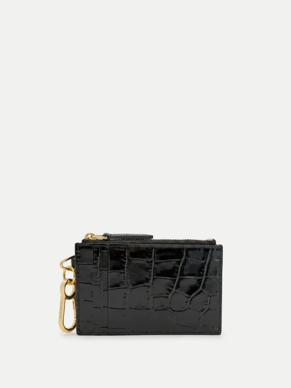 Croc-Embossed Card Holder
