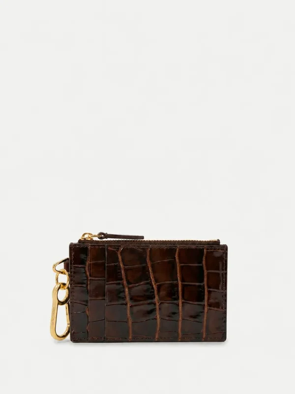 Croc-Embossed Card Holder