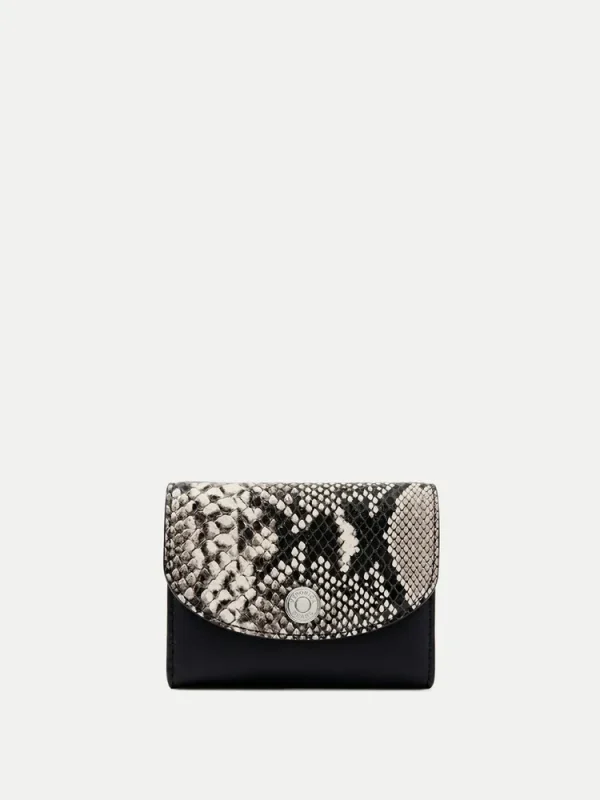 Snake-Embossed Flap Card Holder