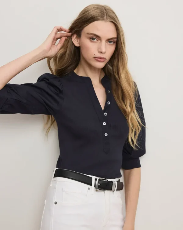 Coralee Puff-Sleeve Top