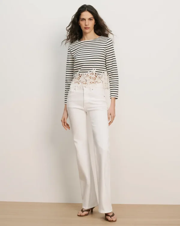 Crosbie Mid-Rise Slim Wide-Leg Jean