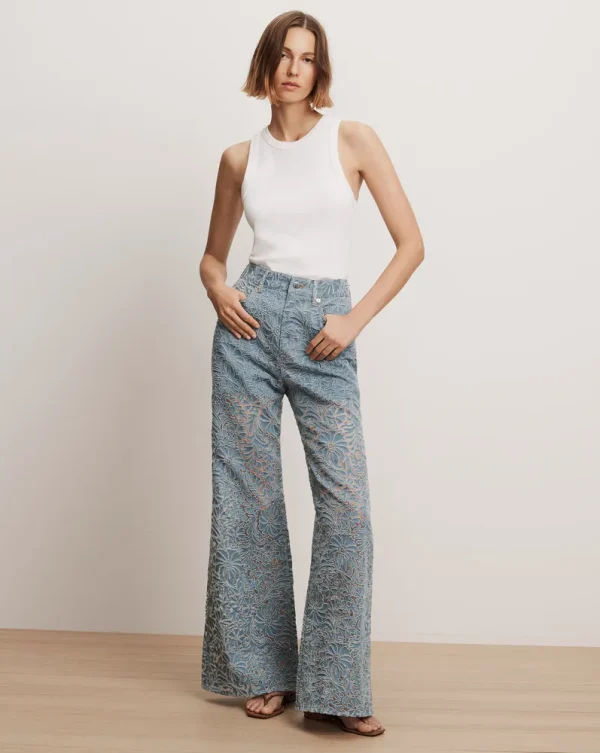 Taylor Burnout Wide-Leg Jean
