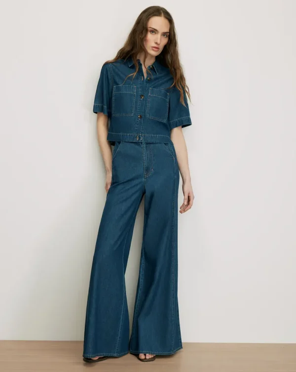 Digby Wide-Leg Chambray Pant