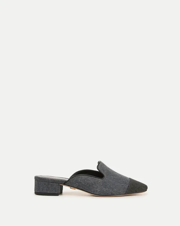 Cecile Denim Cap-Toe Mule