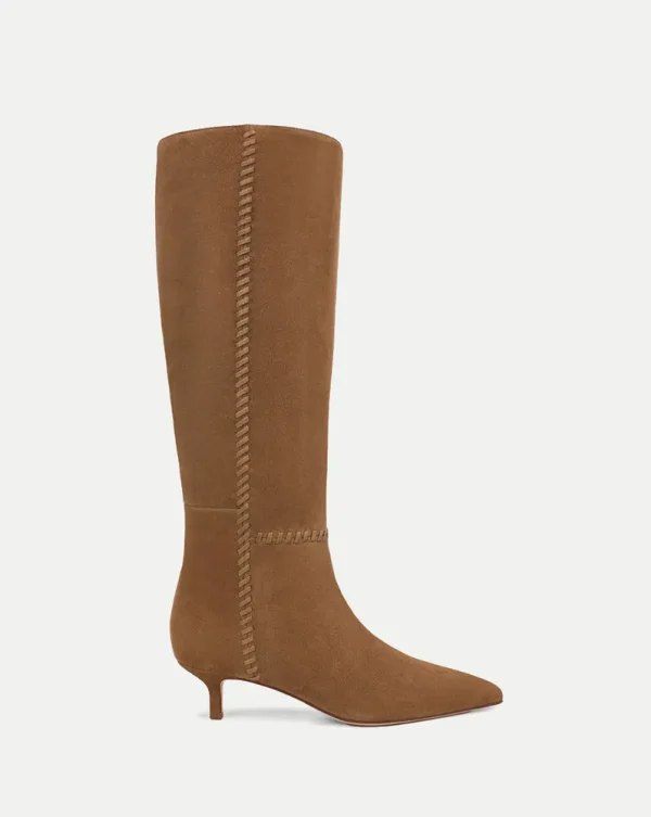 Lisa Whipstitch Kitten-Heel Boot