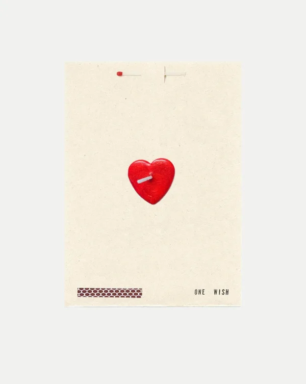Red Heart Wish Card