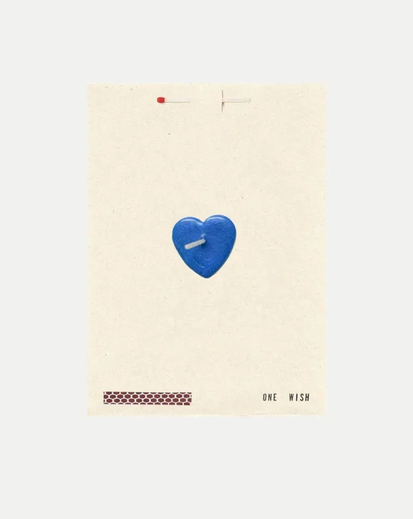 Blue Heart Wish Card