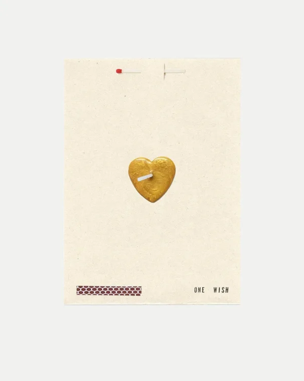 Gold Heart Wish Card