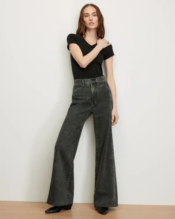 Grant Studded Wide-Leg Jean
