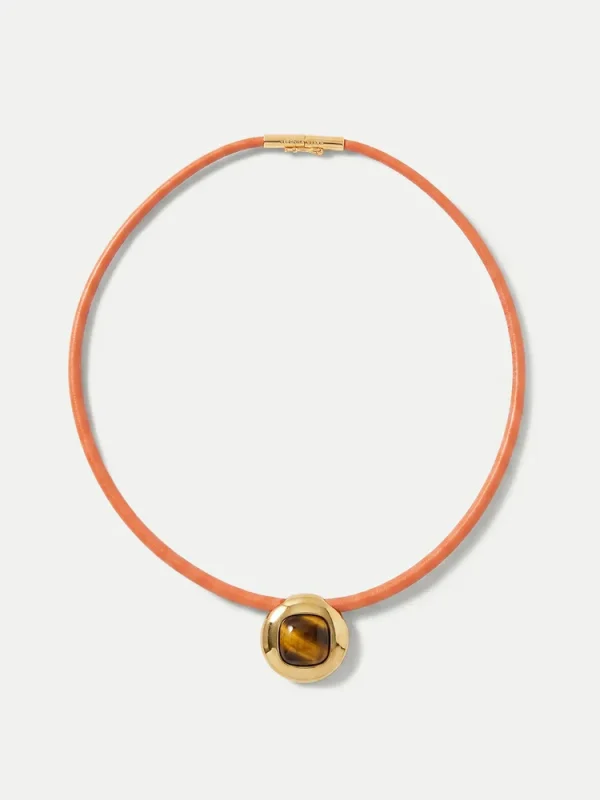 Tiger’s Eye Leather Cord Necklace